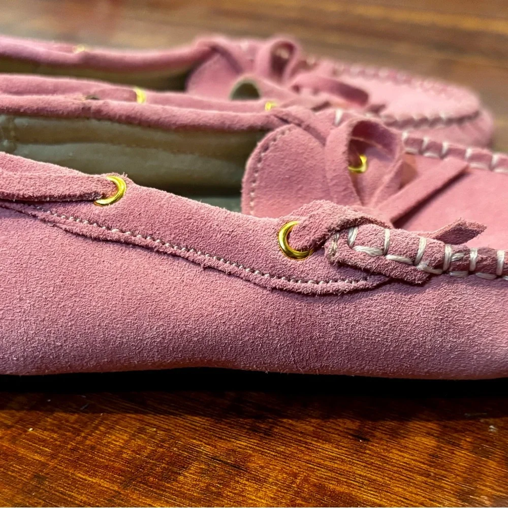 Oscar’s For Kids Capri Pink Leather Suede Loafers — Size 13